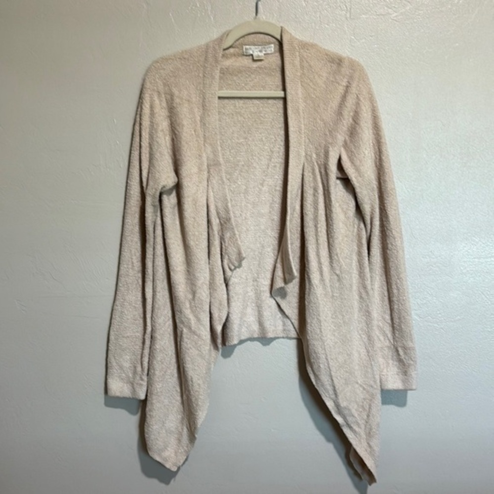 Barefoot Dreams Bamboo Chic Lite Waterfall Cardigan Pink Cream M